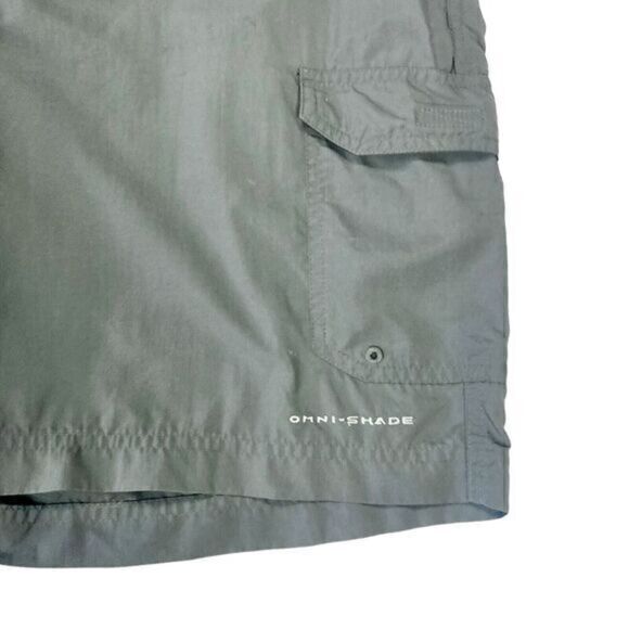 Columbia PFG Cargo Shorts Mens Size 34 Gray Omni Shade Fishing Hiking Pull On - Picture 5 of 14